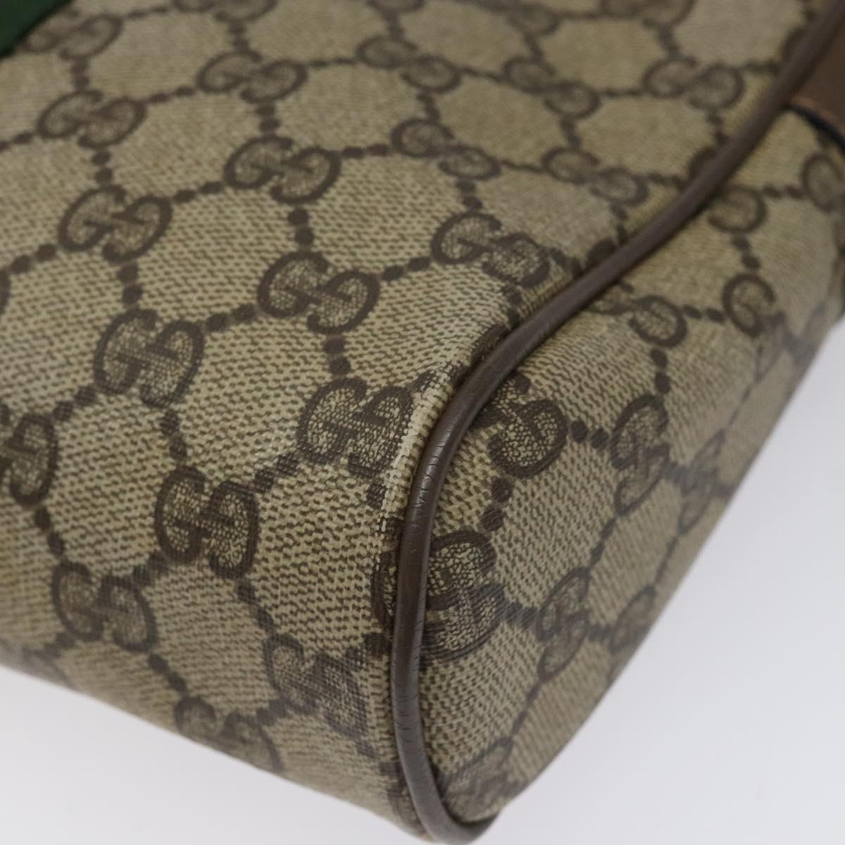 GUCCI GG Supreme Web Sherry Line Clutch Bag PVC Beige Red 89 01 012 Auth th5649