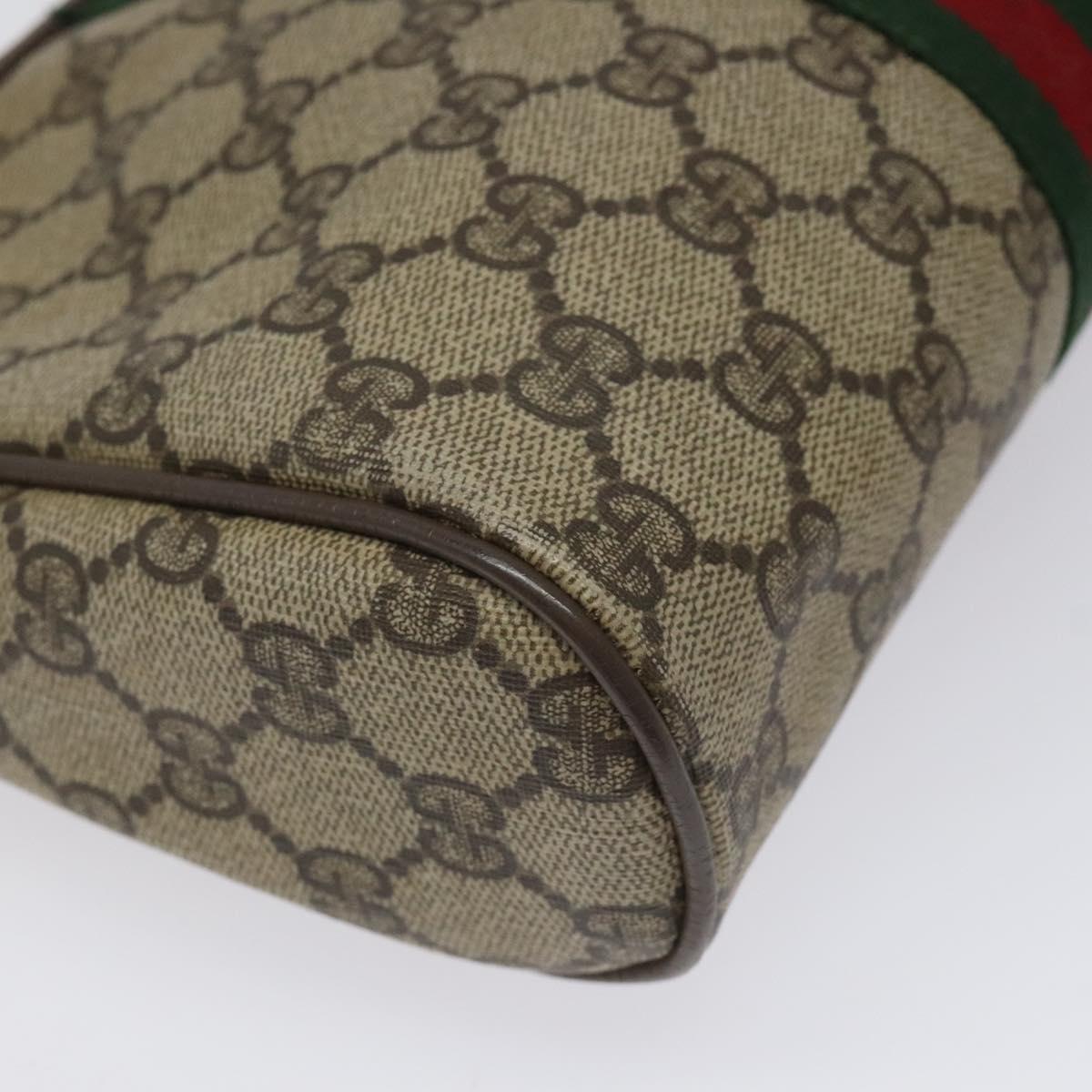GUCCI GG Supreme Web Sherry Line Clutch Bag PVC Beige Red 89 01 012 Auth th5649