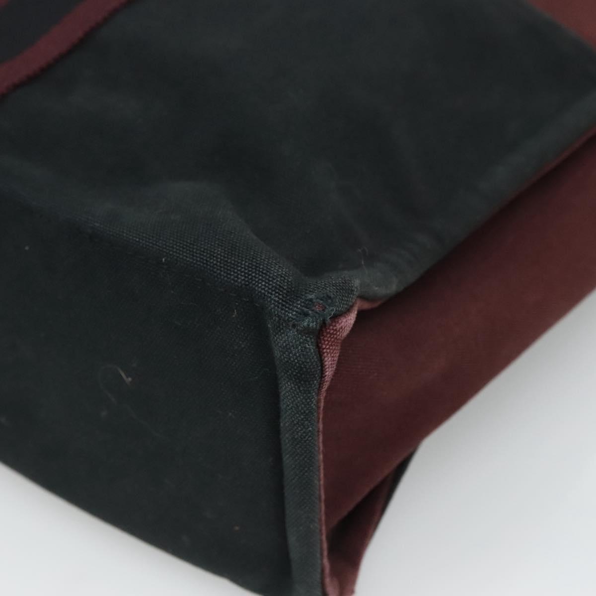 HERMES Fourre Tout MM Hand Bag Canvas Wine Red Auth th5651
