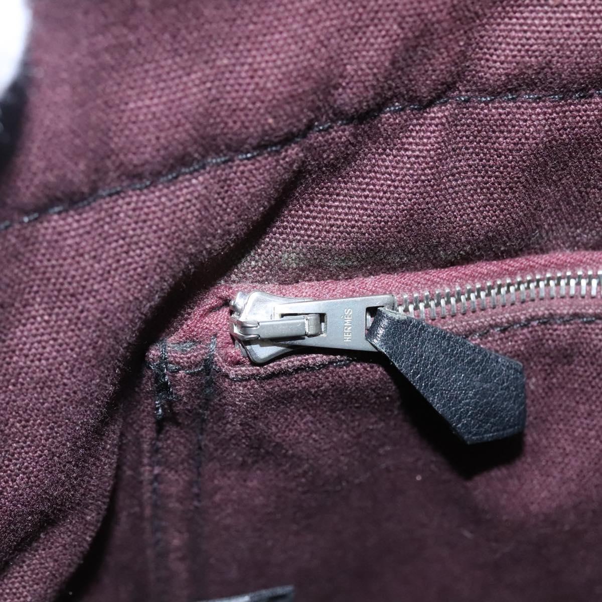 HERMES Fourre Tout MM Hand Bag Canvas Wine Red Auth th5651