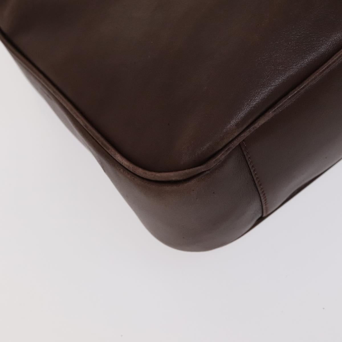 GUCCI Bamboo Hand Bag Leather 2way Brown Gold 001 14 1638 Auth th5652
