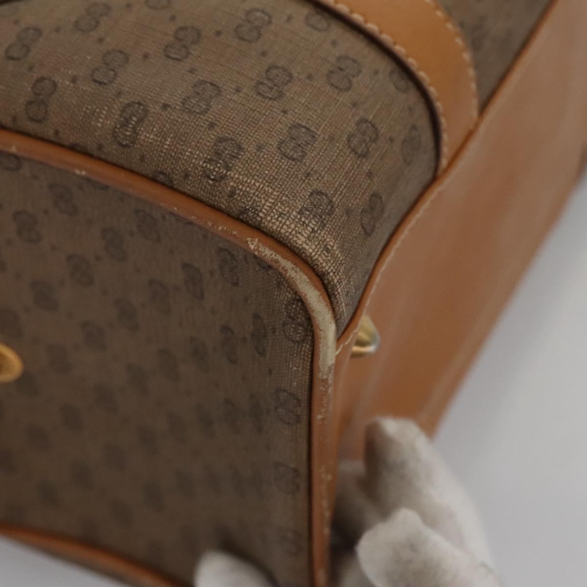 GUCCI Micro GG Supreme Hand Bag PVC Brown Gold 000 084 0158 Auth th5660