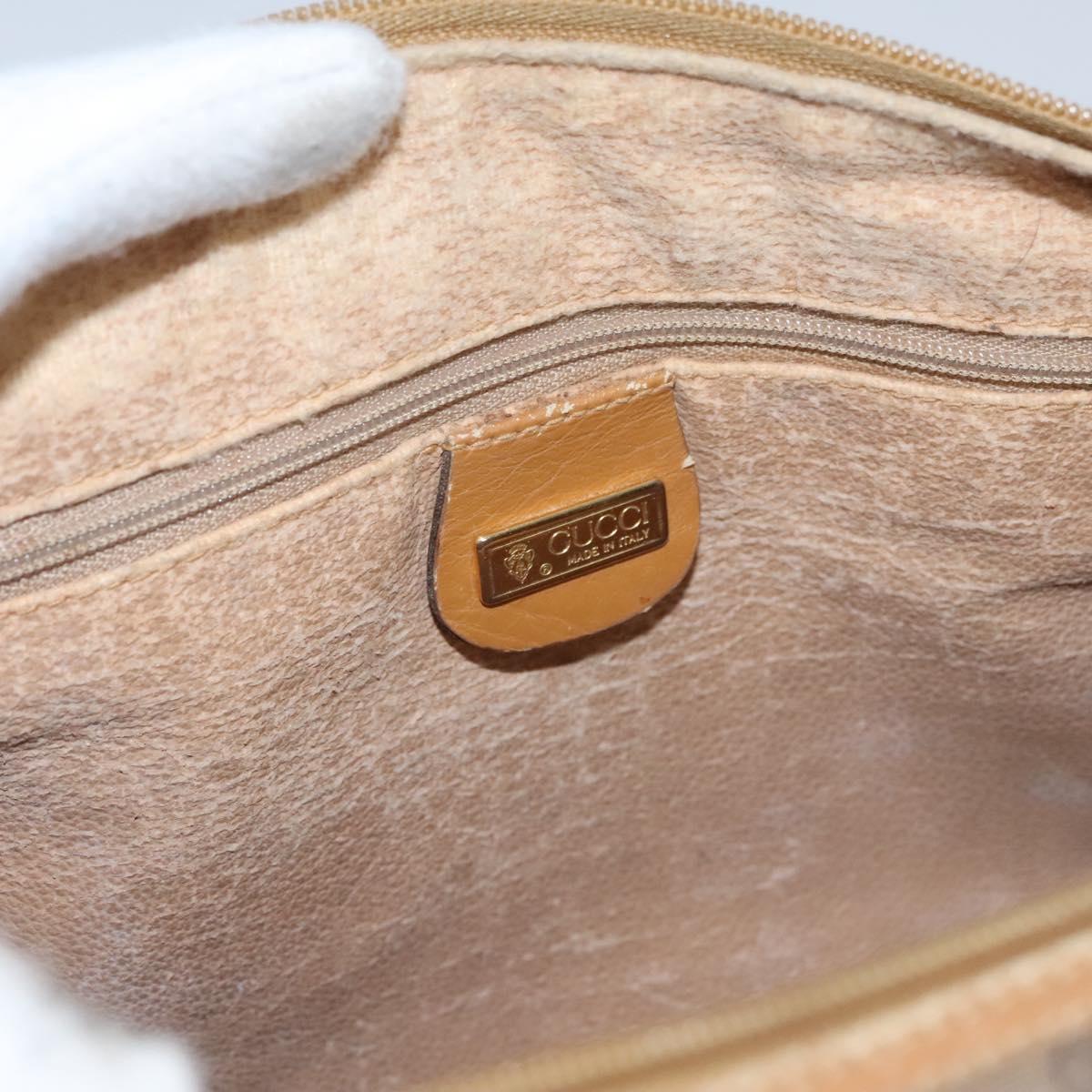 GUCCI Micro GG Supreme Hand Bag PVC Brown Gold 000 084 0158 Auth th5660