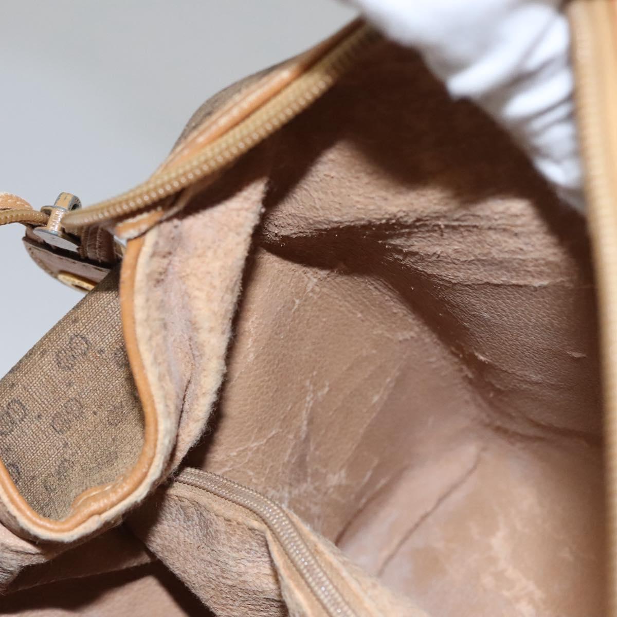 GUCCI Micro GG Supreme Hand Bag PVC Brown Gold 000 084 0158 Auth th5660