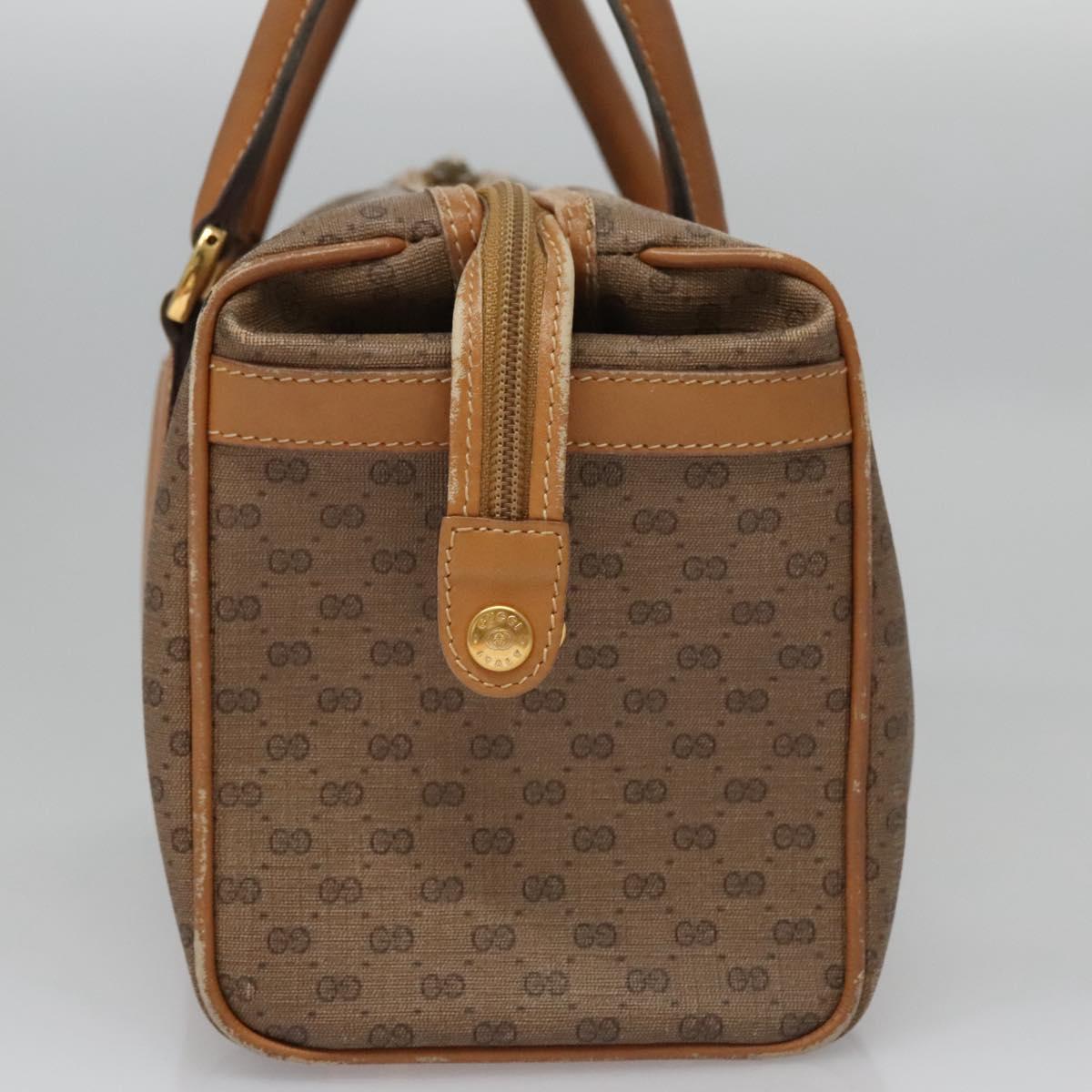 GUCCI Micro GG Supreme Hand Bag PVC Brown Gold 000 084 0158 Auth th5660