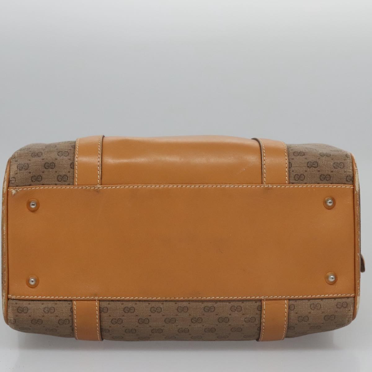GUCCI Micro GG Supreme Hand Bag PVC Brown Gold 000 084 0158 Auth th5660