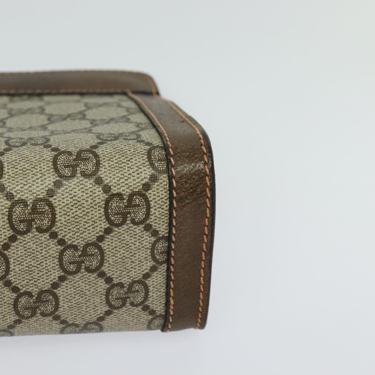 GUCCI GG Supreme Web Sherry Line Clutch Bag PVC Beige Red 89 01 001 Auth th5661