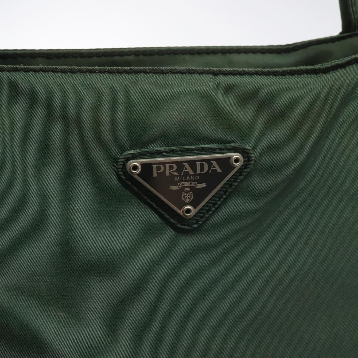 PRADA Hand Bag Nylon Khaki Auth th5681