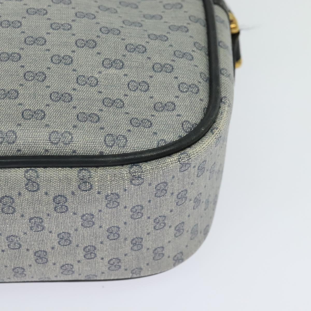 GUCCI Micro GG Supreme Shoulder Bag PVC Navy Gold 001 904 0439 Auth th5693