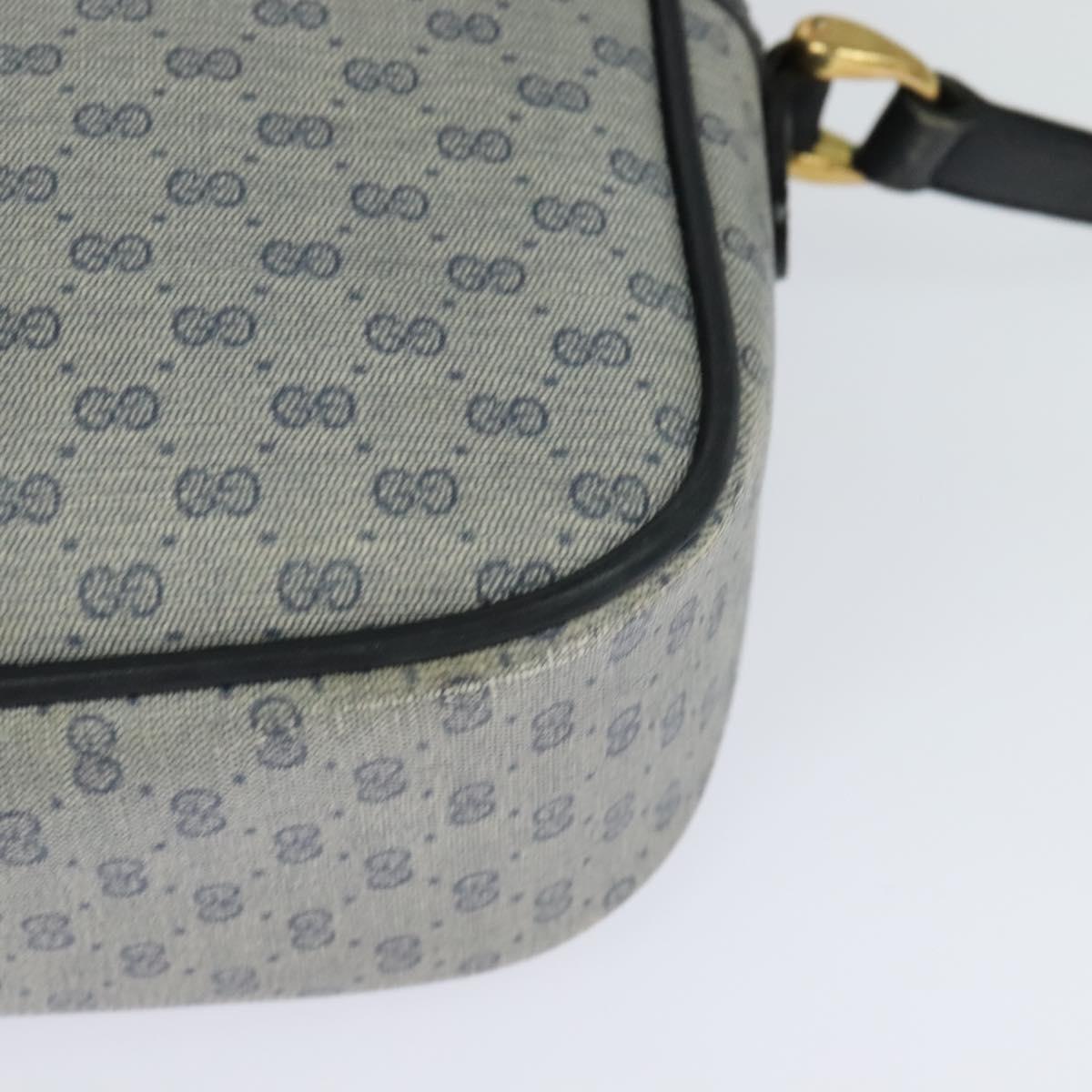 GUCCI Micro GG Supreme Shoulder Bag PVC Navy Gold 001 904 0439 Auth th5693