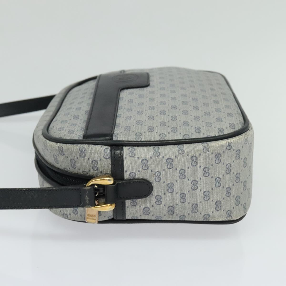 GUCCI Micro GG Supreme Shoulder Bag PVC Navy Gold 001 904 0439 Auth th5693