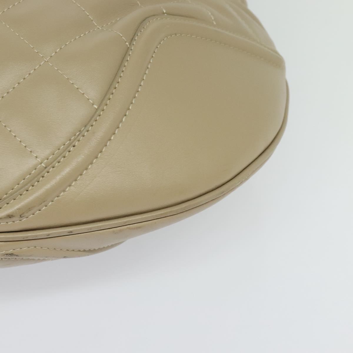 BURBERRY Shoulder Bag Leather Beige Gold Auth th5697