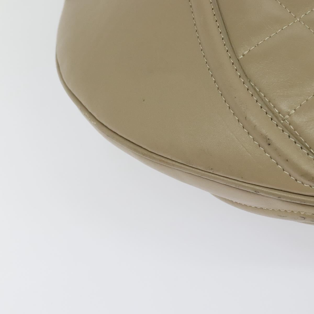 BURBERRY Shoulder Bag Leather Beige Gold Auth th5697