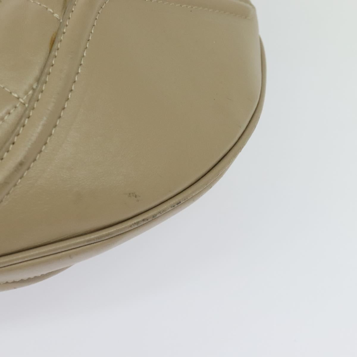 BURBERRY Shoulder Bag Leather Beige Gold Auth th5697