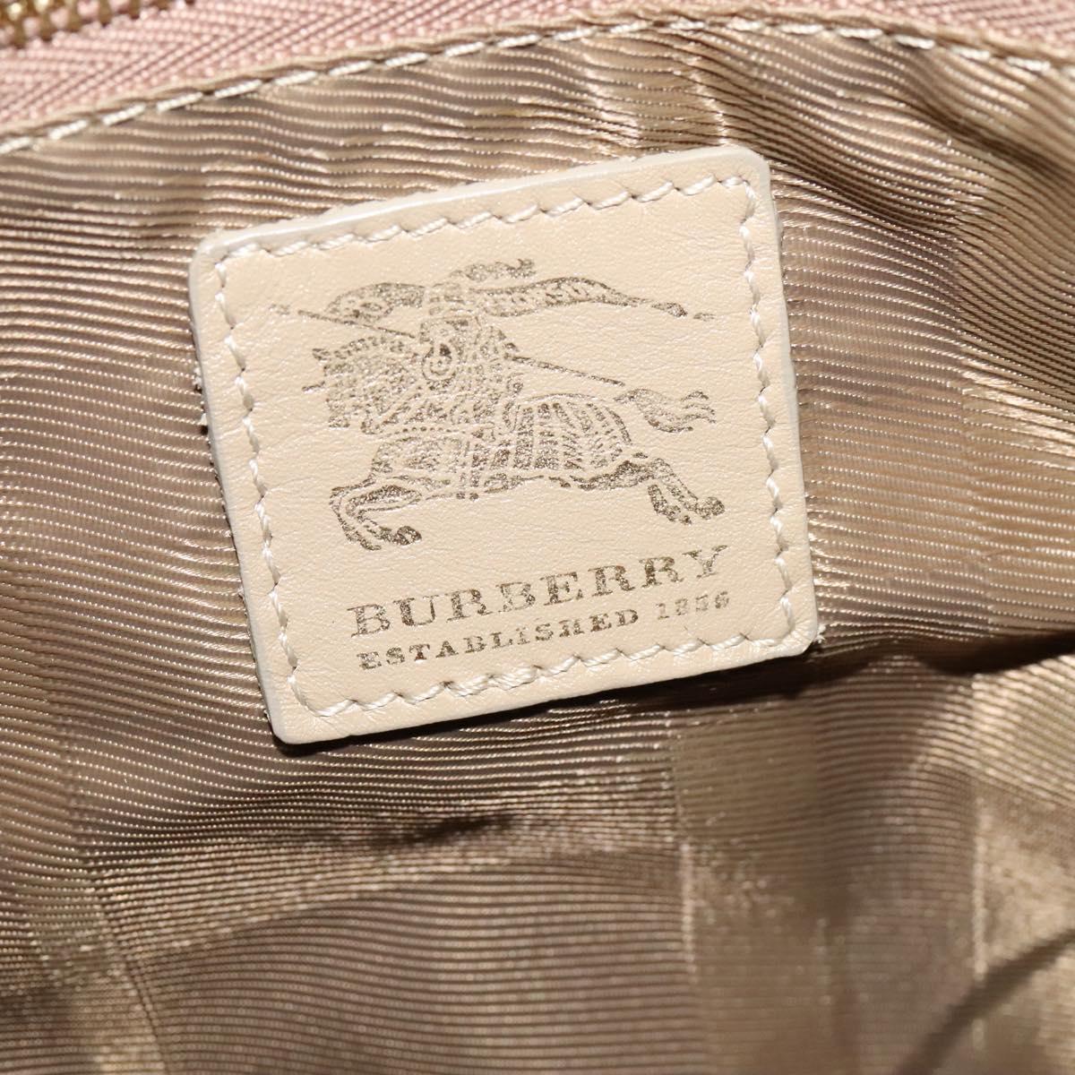 BURBERRY Shoulder Bag Leather Beige Gold Auth th5697