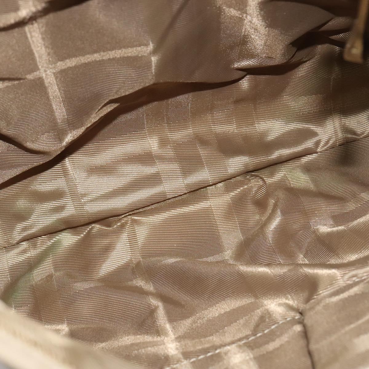 BURBERRY Shoulder Bag Leather Beige Gold Auth th5697