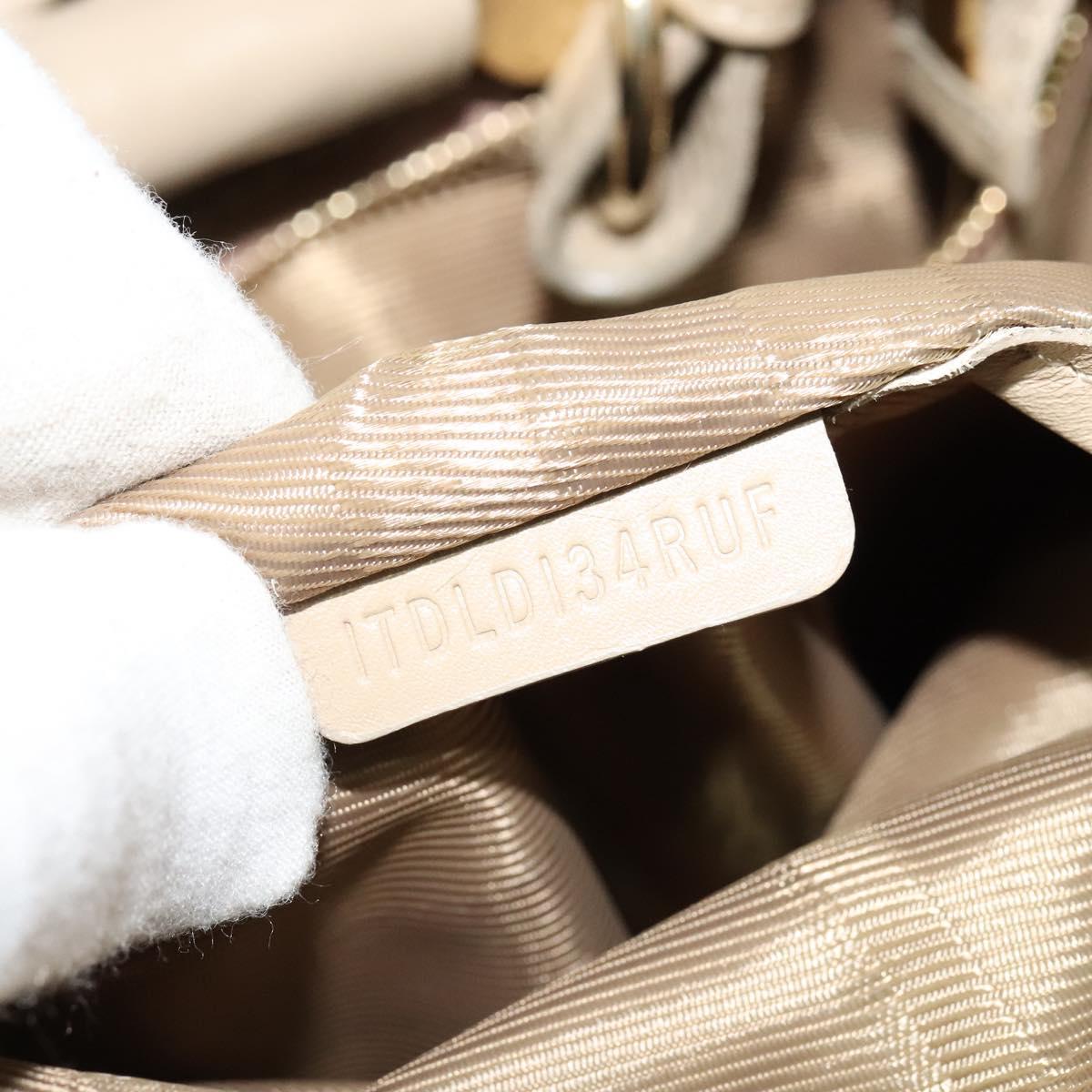 BURBERRY Shoulder Bag Leather Beige Gold Auth th5697