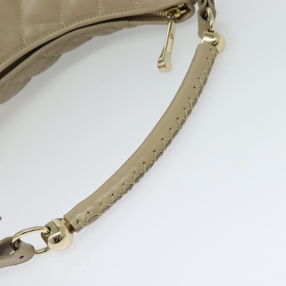 BURBERRY Shoulder Bag Leather Beige Gold Auth th5697