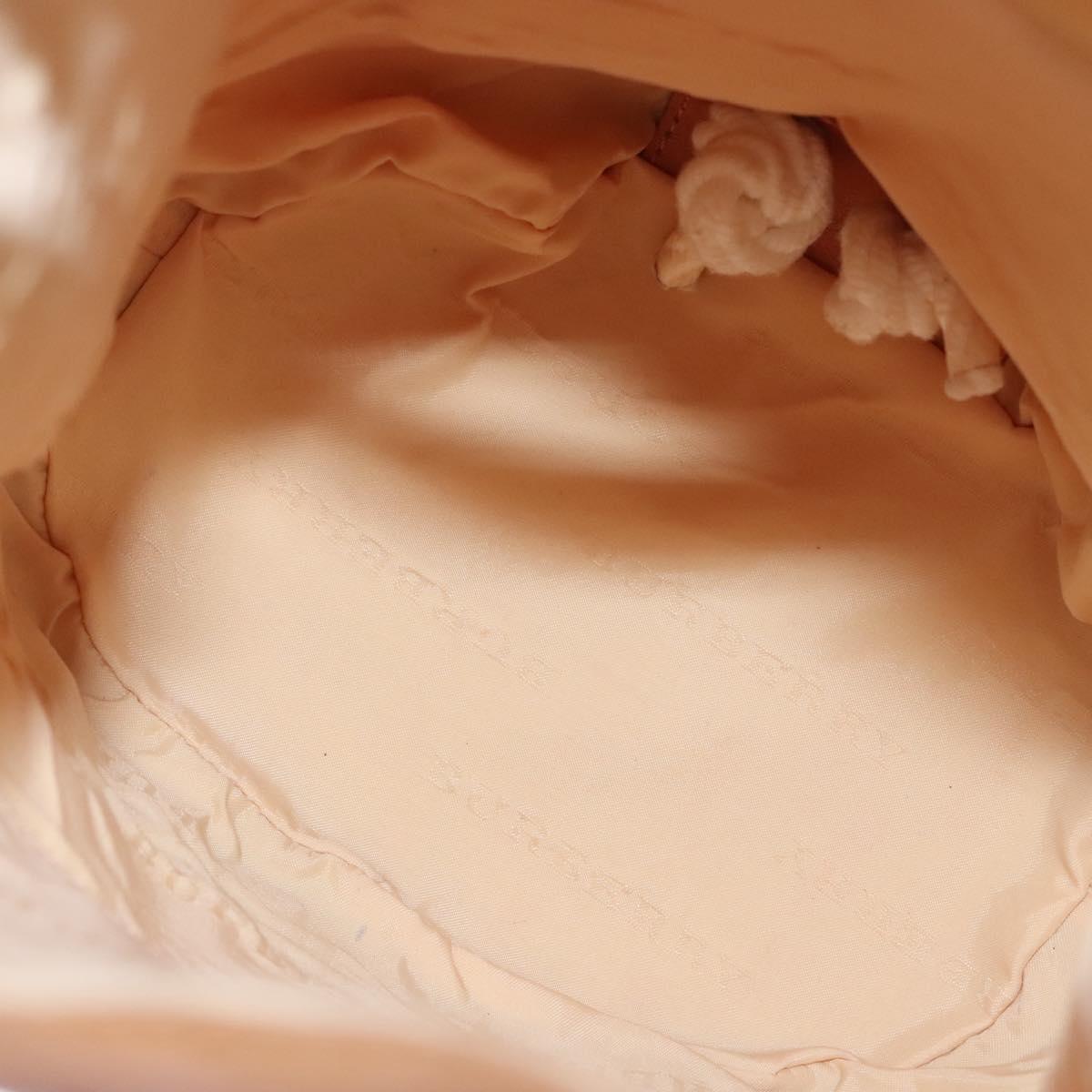 BURBERRY Backpack Canvas White Brown Auth th5698