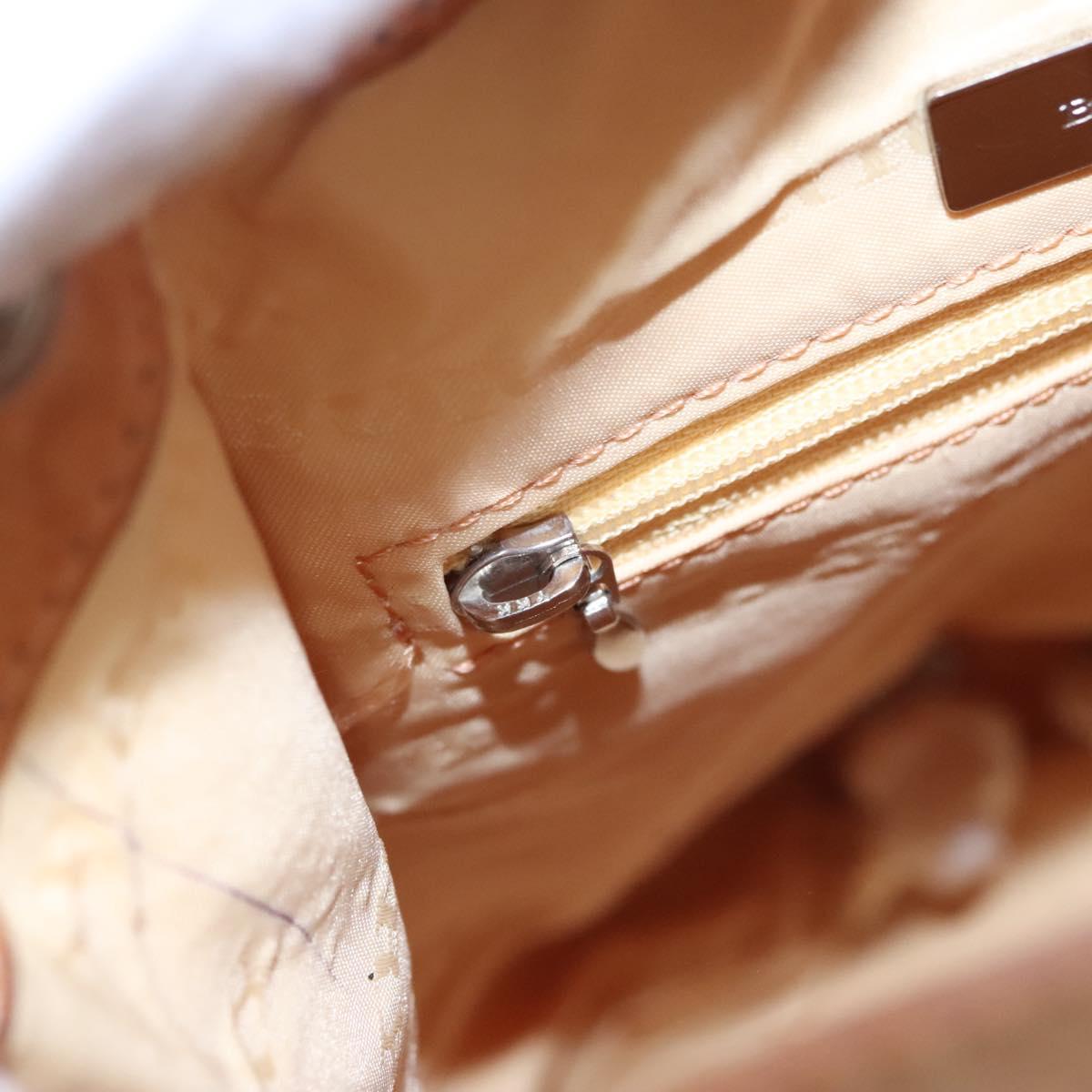 BURBERRY Backpack Canvas White Brown Auth th5698