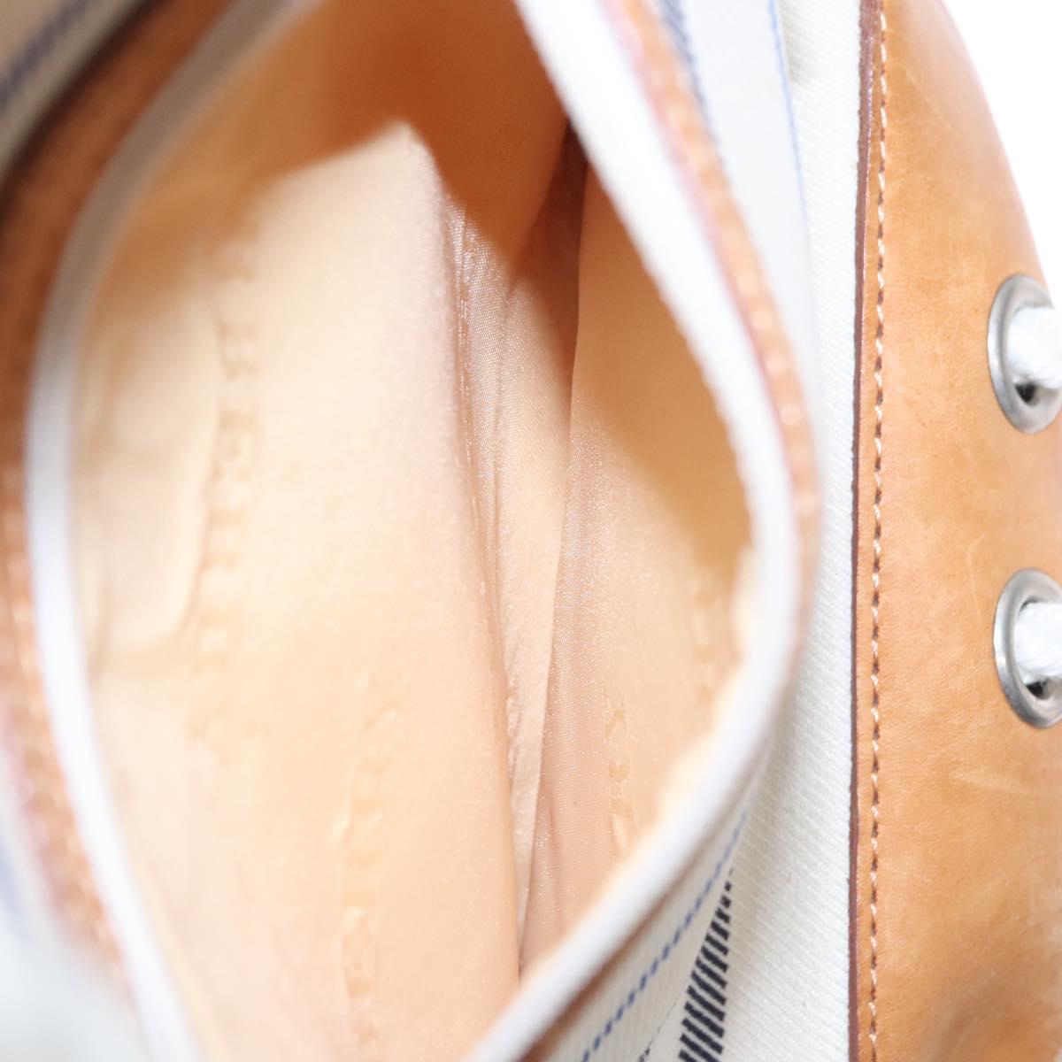 BURBERRY Backpack Canvas White Brown Auth th5698