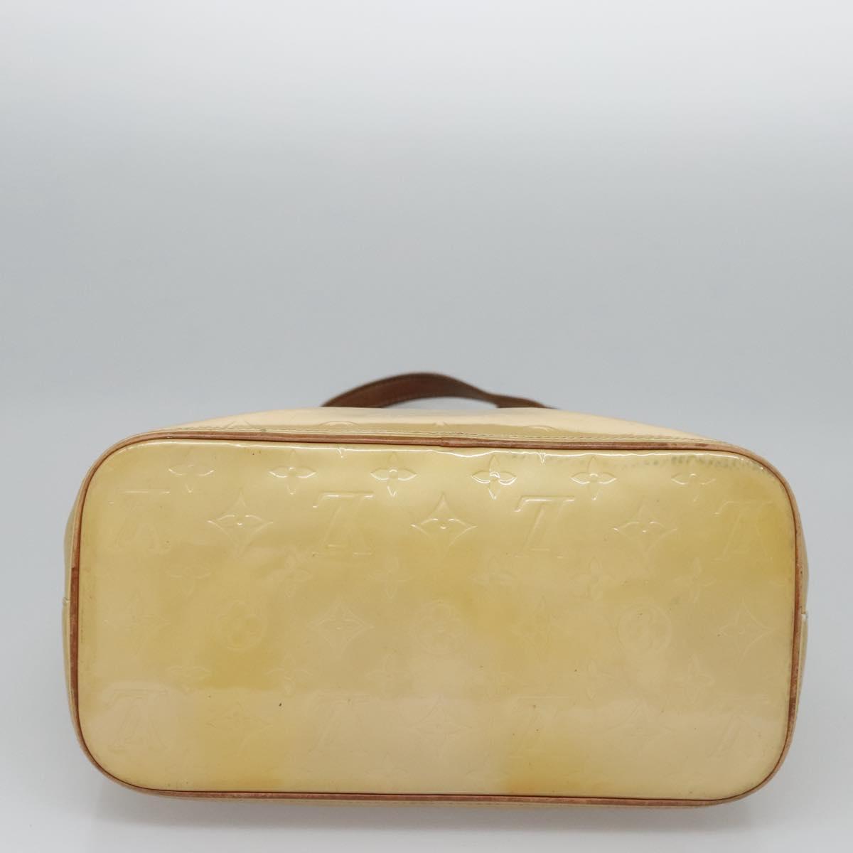 LOUIS VUITTON Monogram Vernis Houston Hand Bag Beige M91004 LV Auth th5702