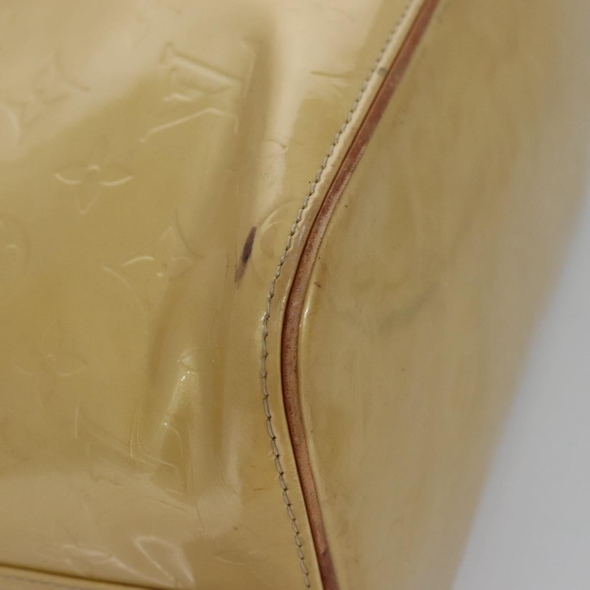 LOUIS VUITTON Monogram Vernis Houston Hand Bag Beige M91004 LV Auth th5702