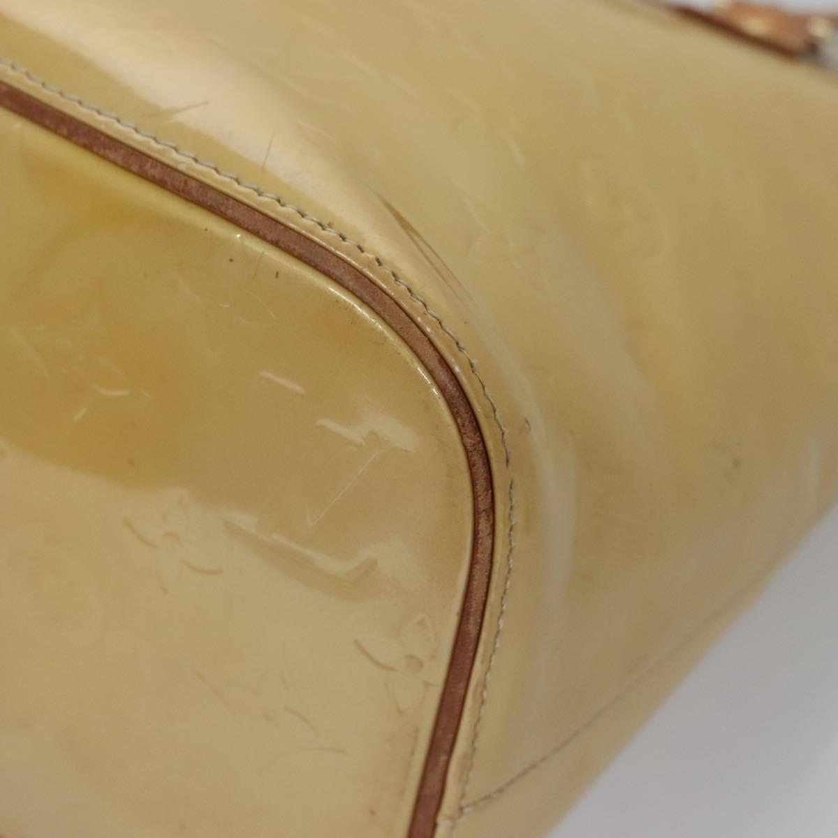 LOUIS VUITTON Monogram Vernis Houston Hand Bag Beige M91004 LV Auth th5702