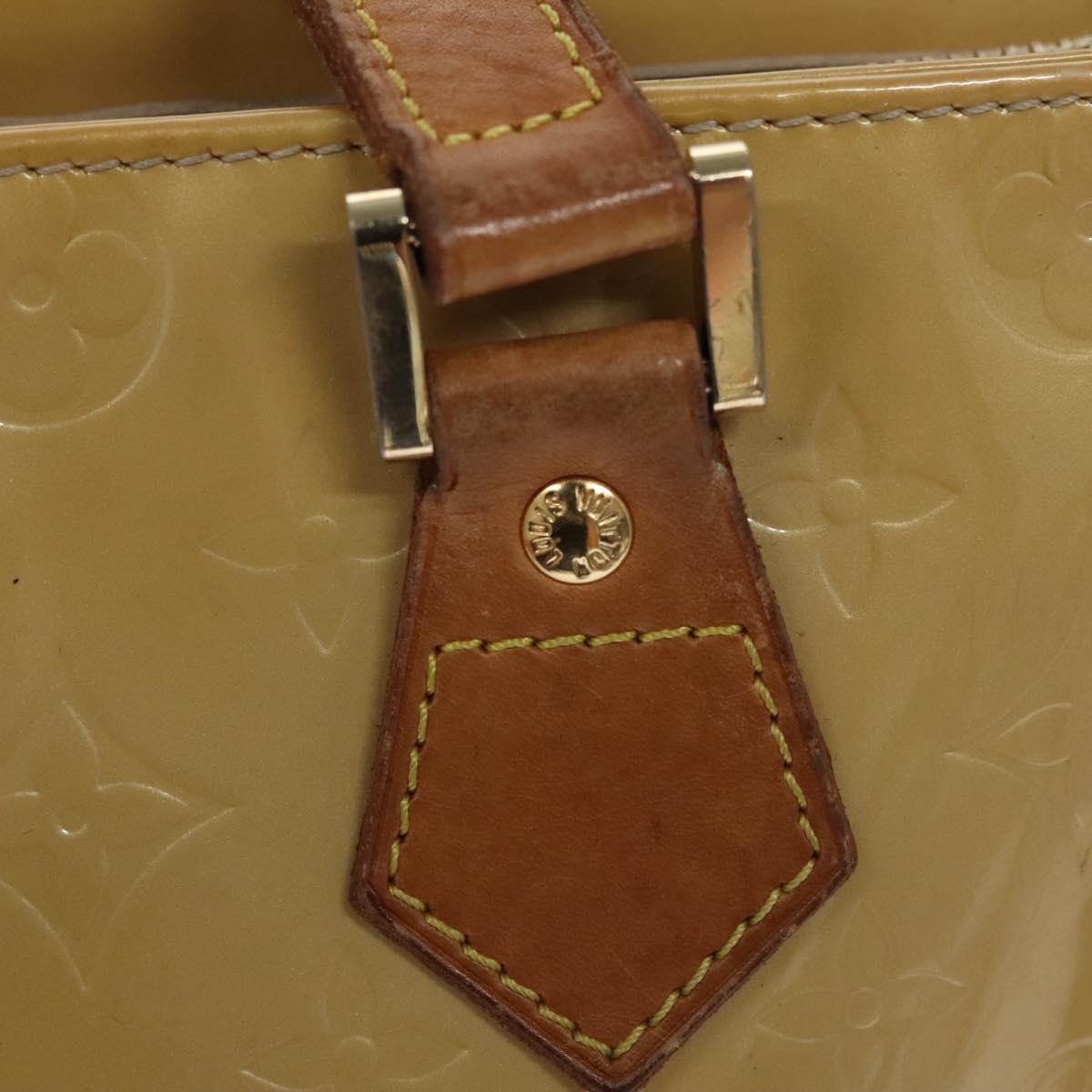 LOUIS VUITTON Monogram Vernis Houston Hand Bag Beige M91004 LV Auth th5702
