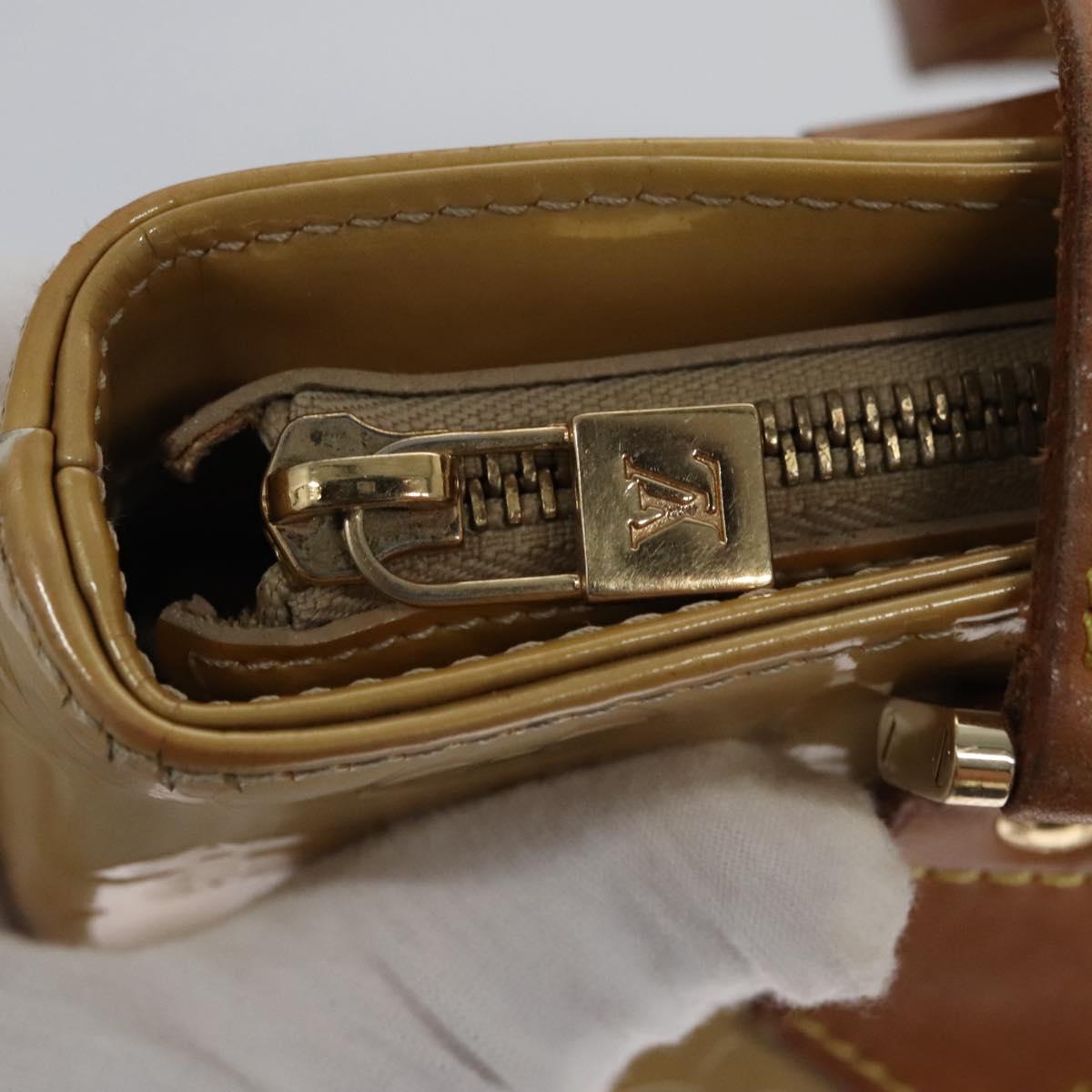 LOUIS VUITTON Monogram Vernis Houston Hand Bag Beige M91004 LV Auth th5702