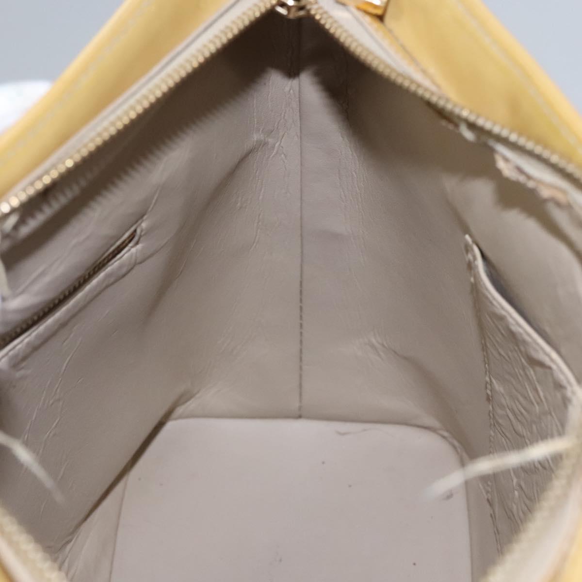 LOUIS VUITTON Monogram Vernis Houston Hand Bag Beige M91004 LV Auth th5702