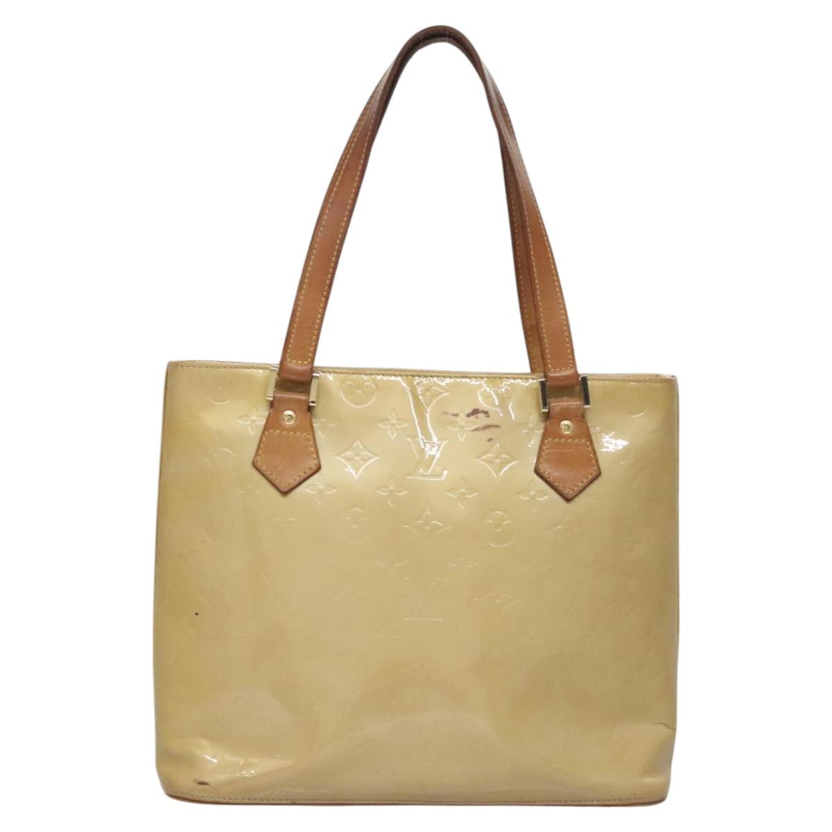 LOUIS VUITTON Monogram Vernis Houston Hand Bag Beige M91004 LV Auth th5702