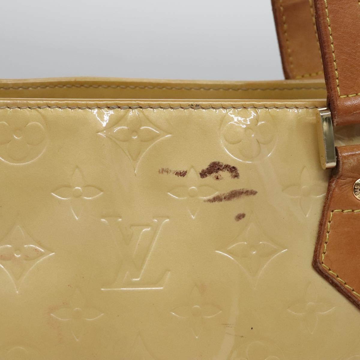 LOUIS VUITTON Monogram Vernis Houston Hand Bag Beige M91004 LV Auth th5702