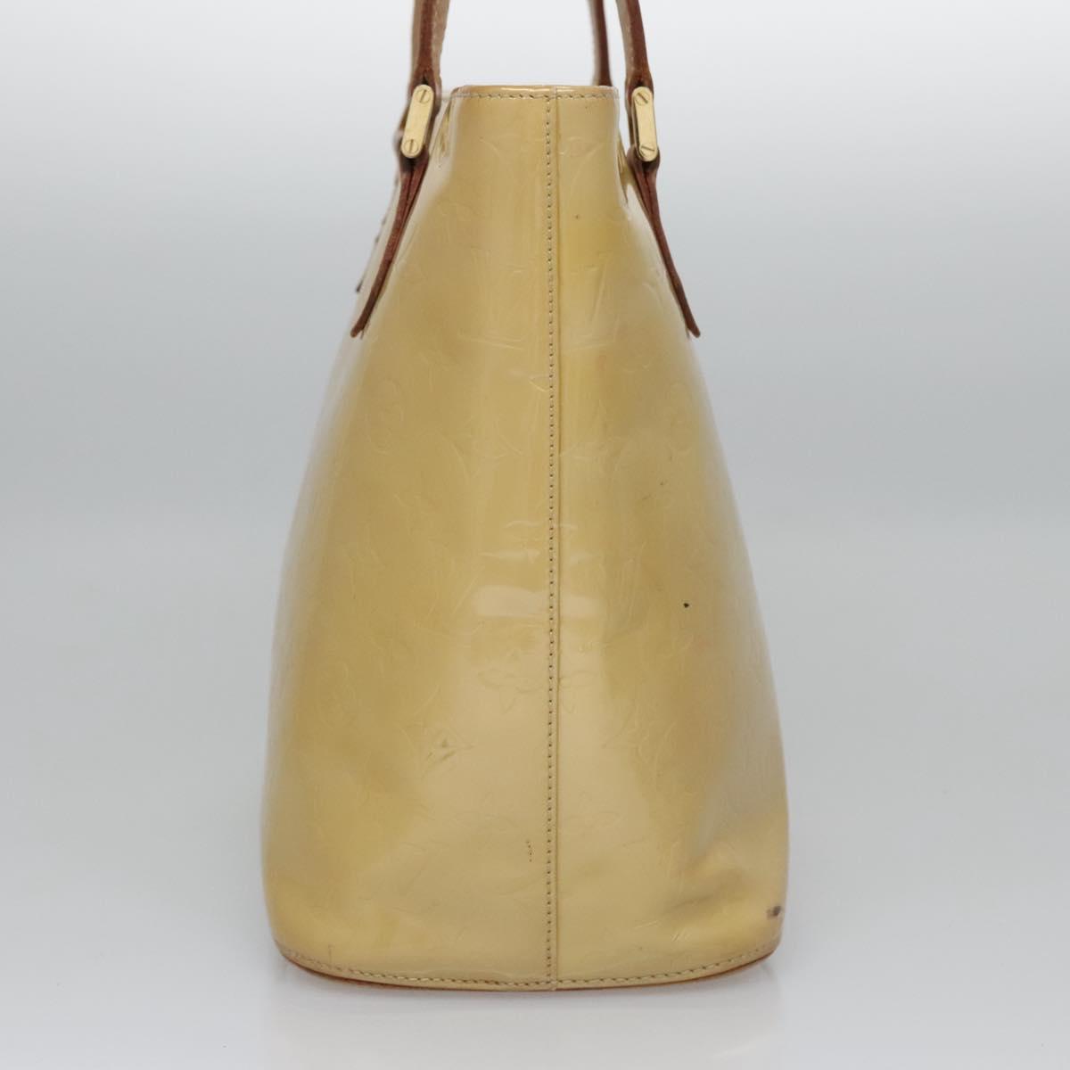 LOUIS VUITTON Monogram Vernis Houston Hand Bag Beige M91004 LV Auth th5702