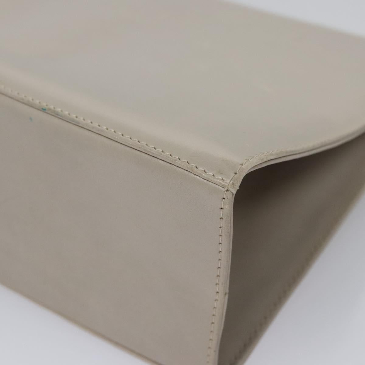 Salvatore Ferragamo Chain Shoulder Bag Leather Beige Gold Auth th5704