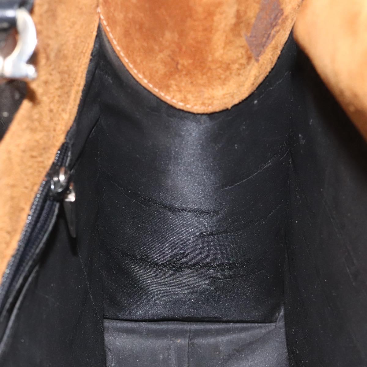 Salvatore Ferragamo Gancini Tote Bag Leather Black Silver Auth th5739