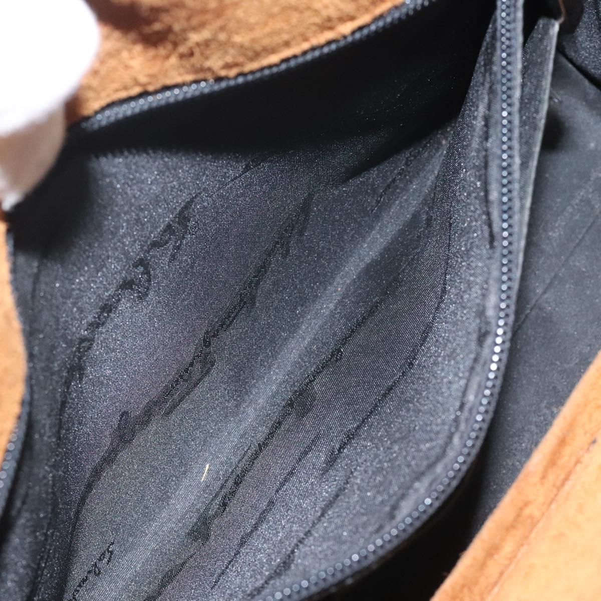 Salvatore Ferragamo Gancini Tote Bag Leather Black Silver Auth th5739