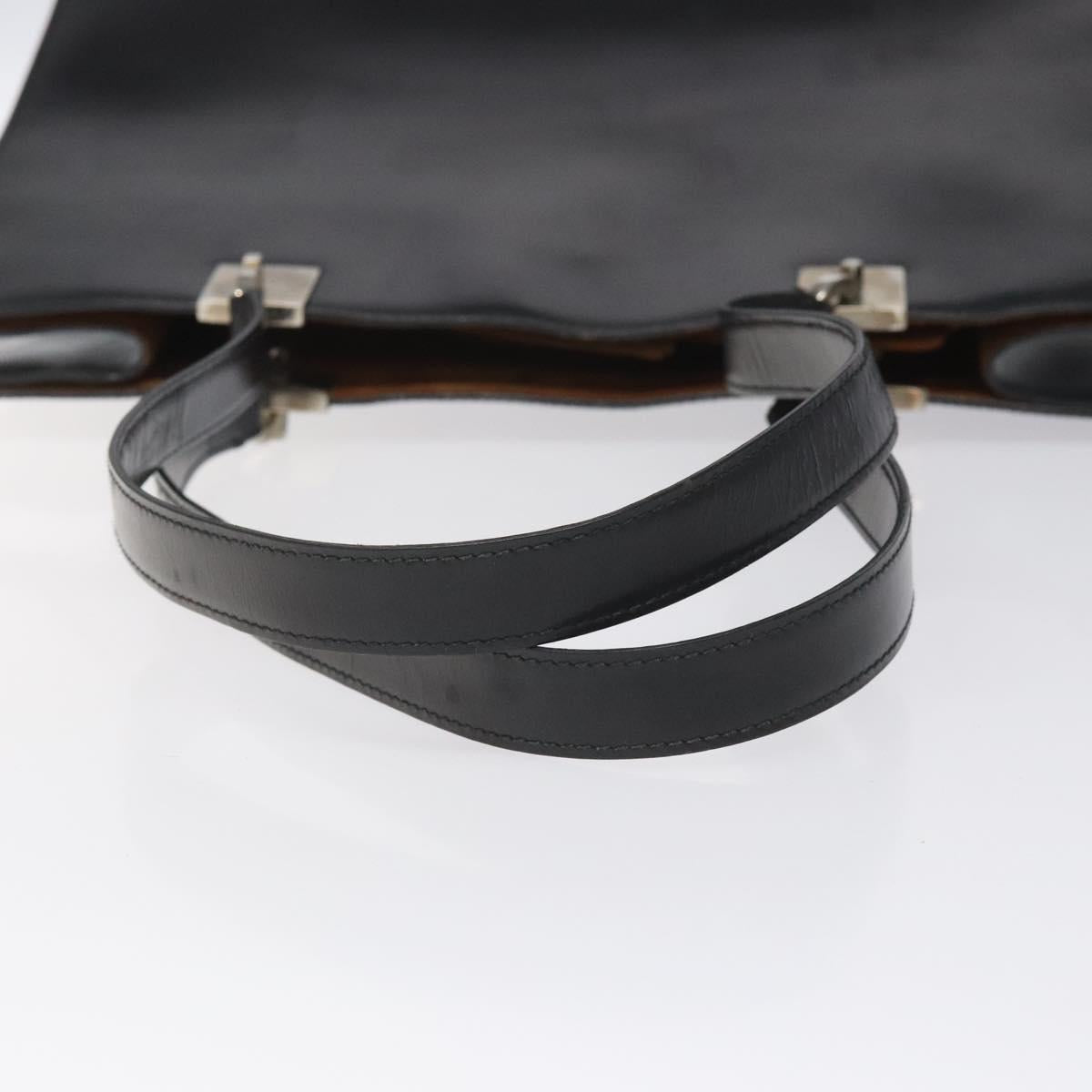 Salvatore Ferragamo Gancini Tote Bag Leather Black Silver Auth th5739