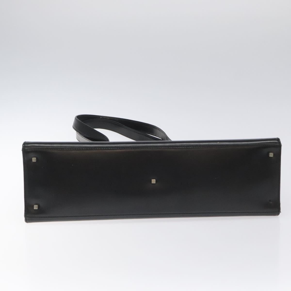 Salvatore Ferragamo Gancini Tote Bag Leather Black Silver Auth th5739