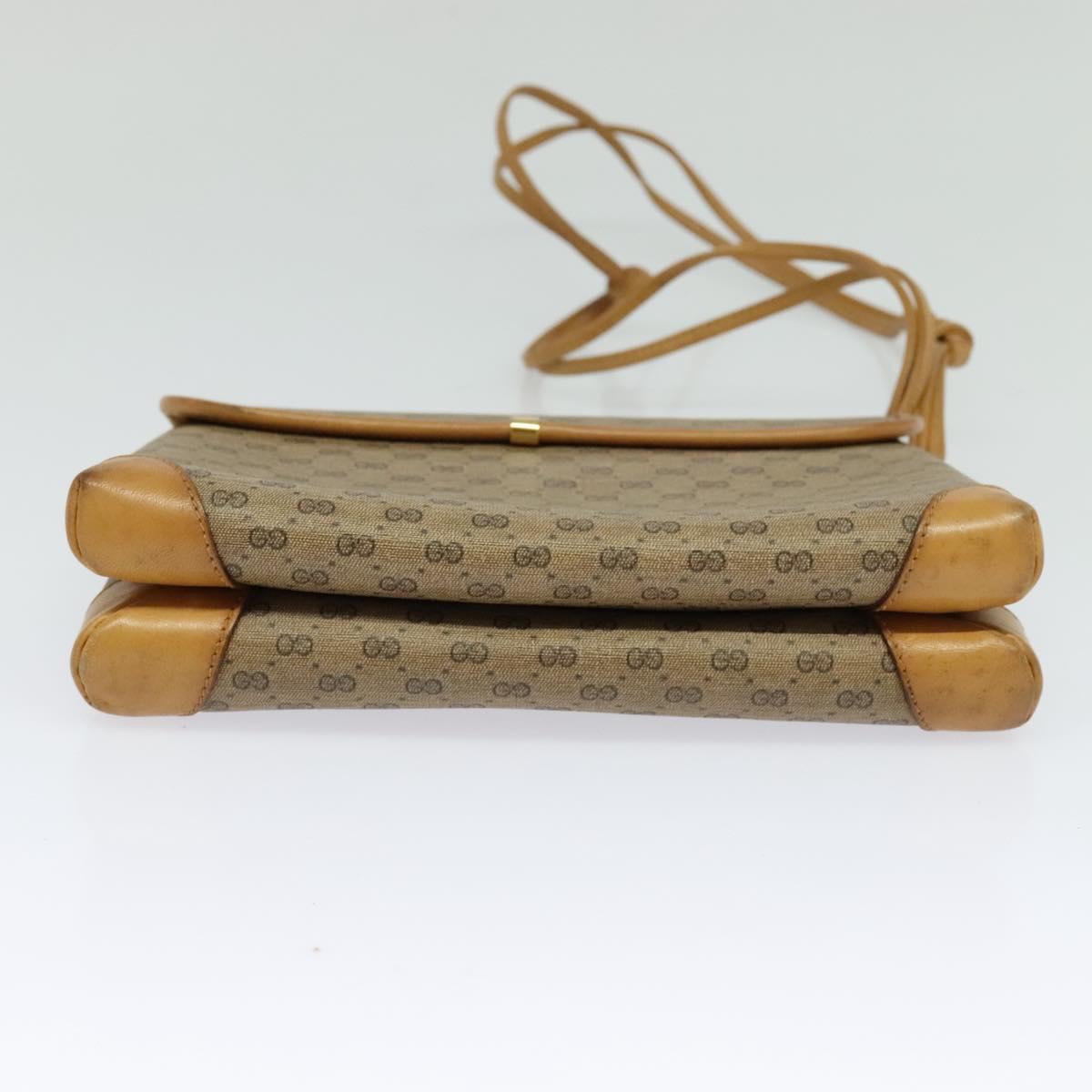 GUCCI Micro GG Supreme Shoulder Bag PVC Beige Gold 007 49 5548 Auth th5762
