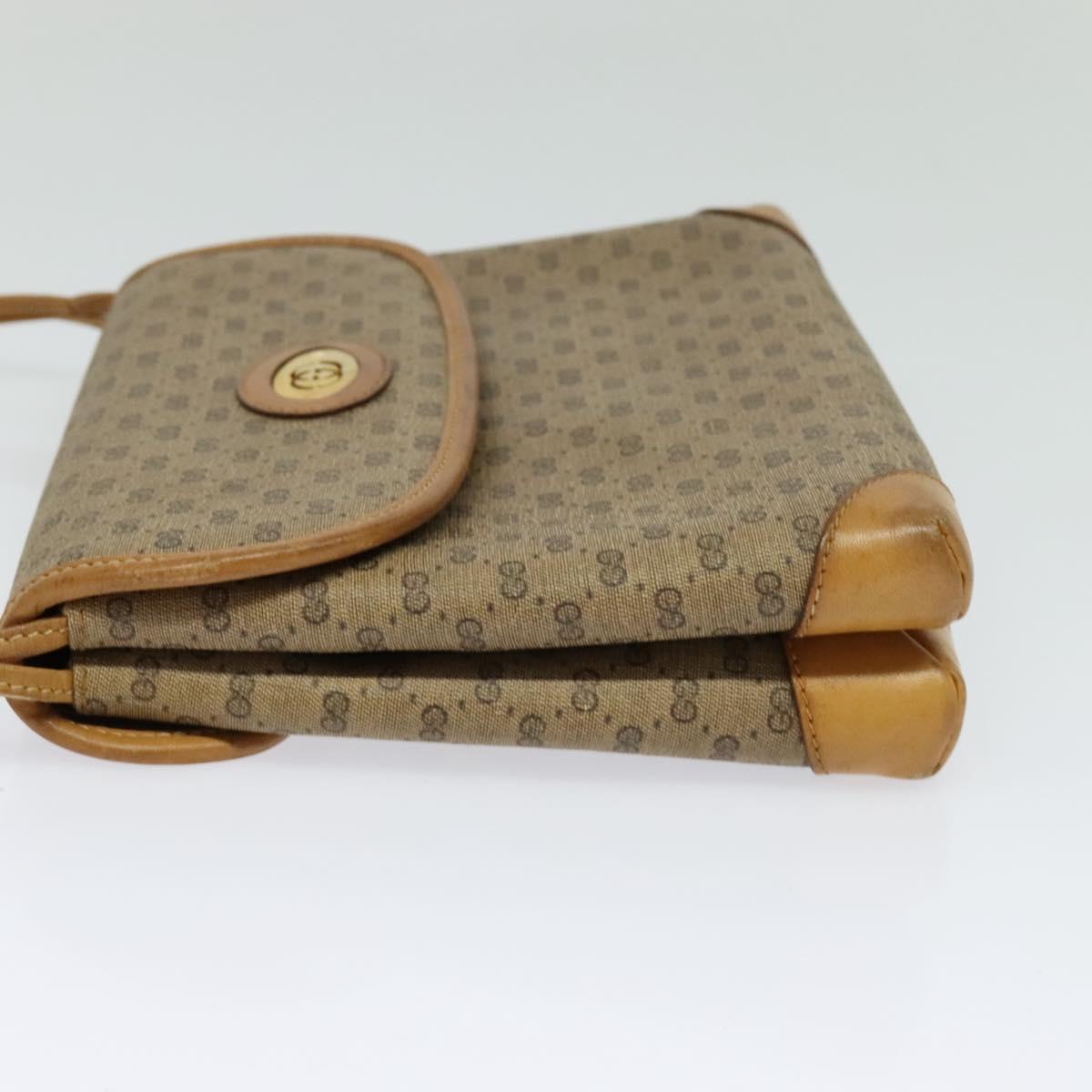 GUCCI Micro GG Supreme Shoulder Bag PVC Beige Gold 007 49 5548 Auth th5762