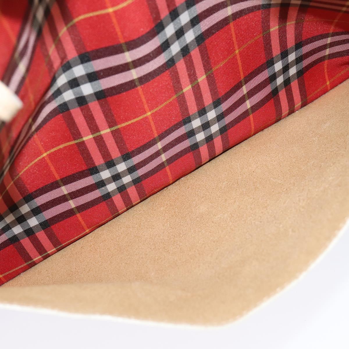 BURBERRY Nova Check Tote Bag Nylon Red Beige Auth th5793