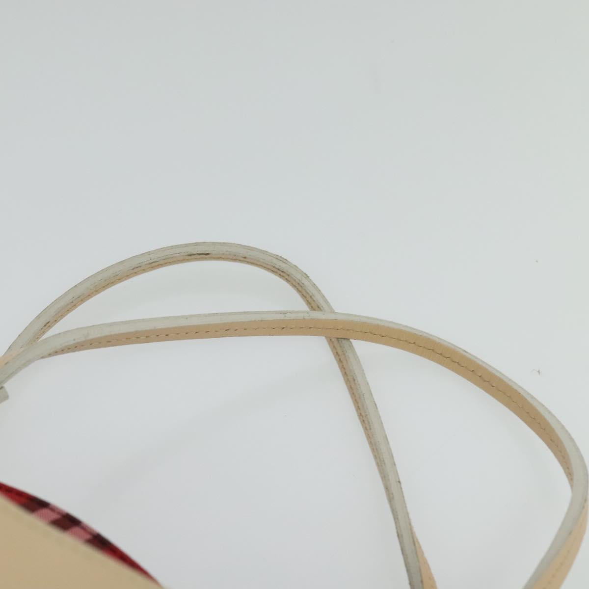 BURBERRY Nova Check Tote Bag Nylon Red Beige Auth th5793