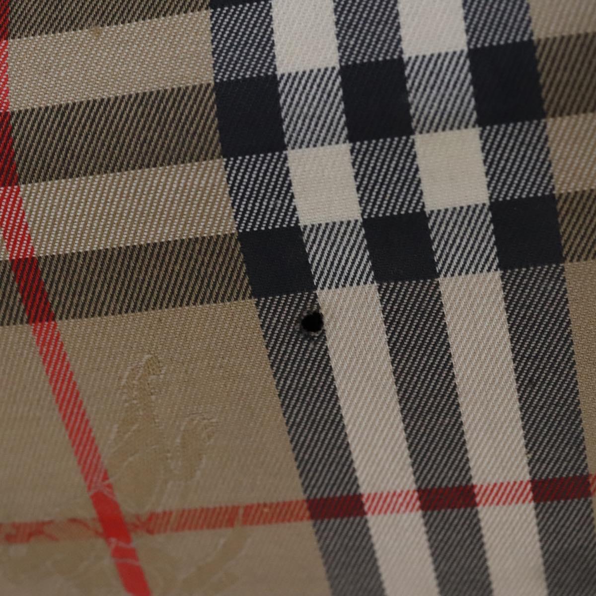 Burberrys Nova Check Boston Bag Canvas Beige Gold Auth th5794