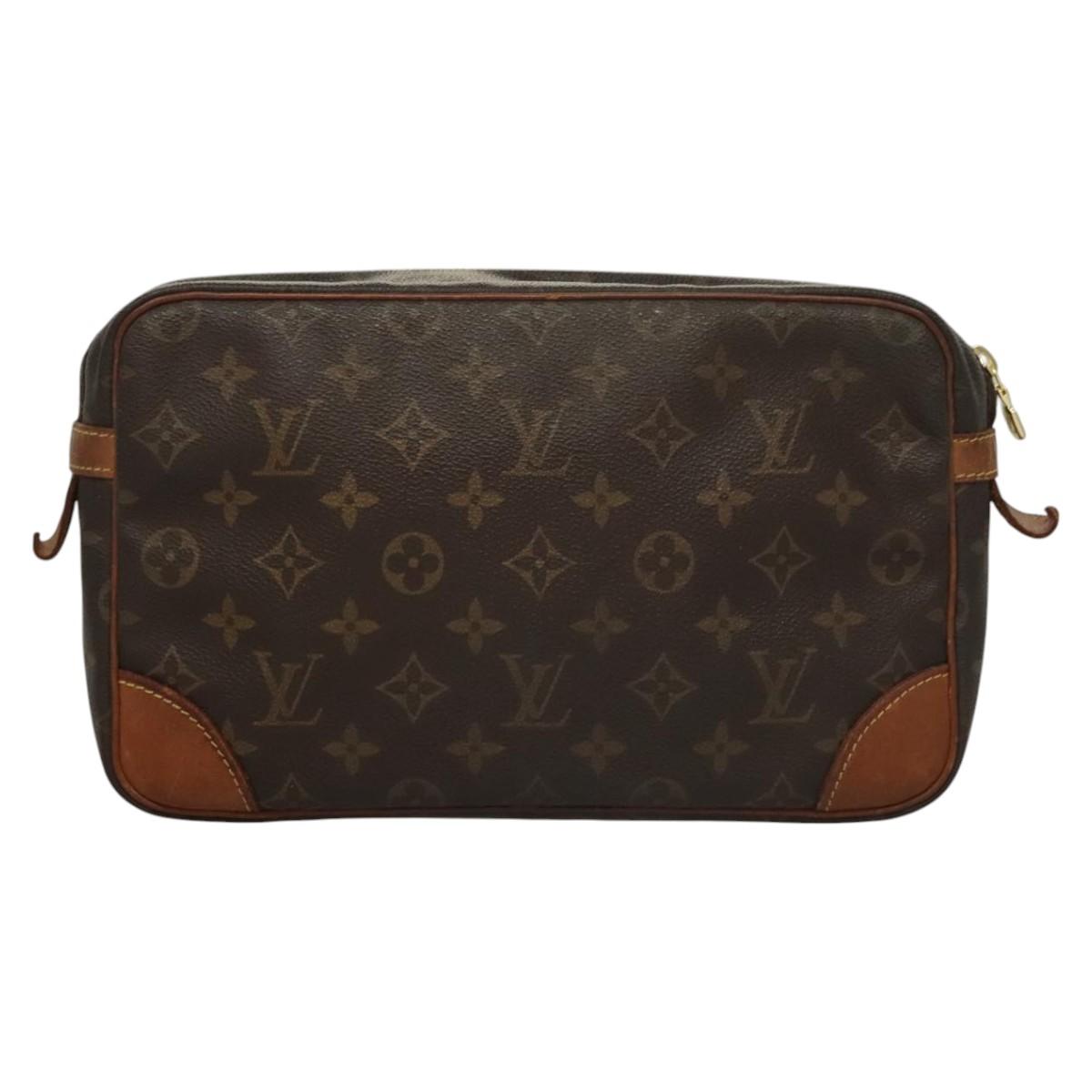 LOUIS VUITTON Monogram Compiegne 28 Clutch Bag M51845 LV Auth th5799