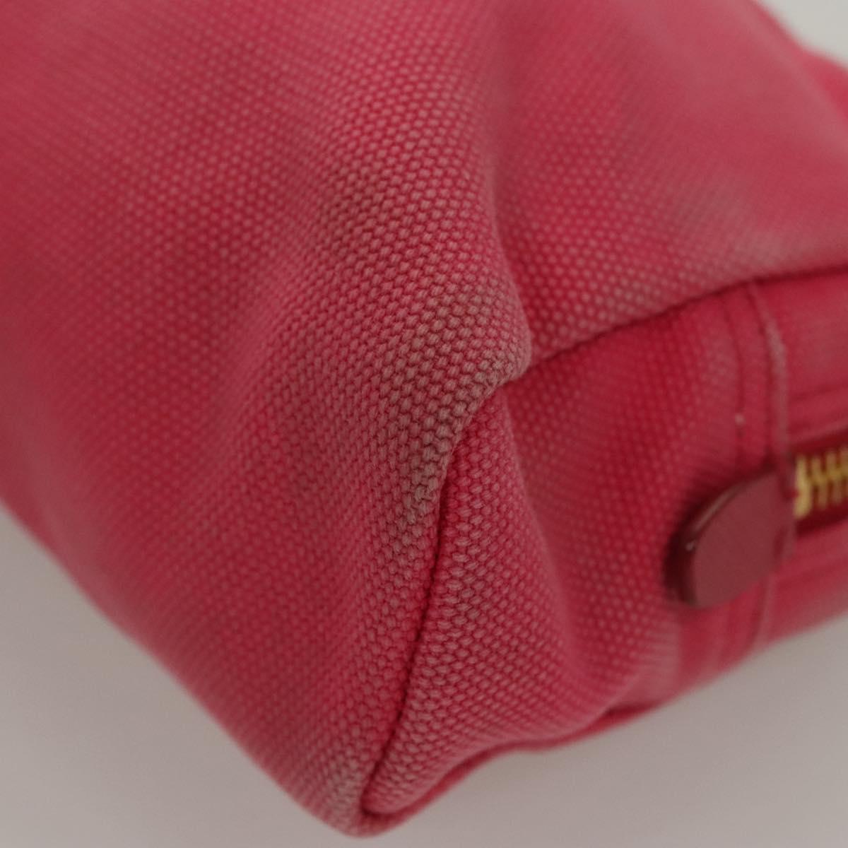 PRADA Pouch Canvas Pink Auth th5806