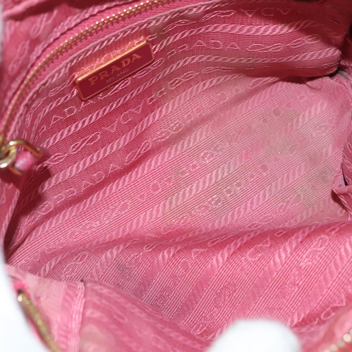 PRADA Pouch Canvas Pink Auth th5806