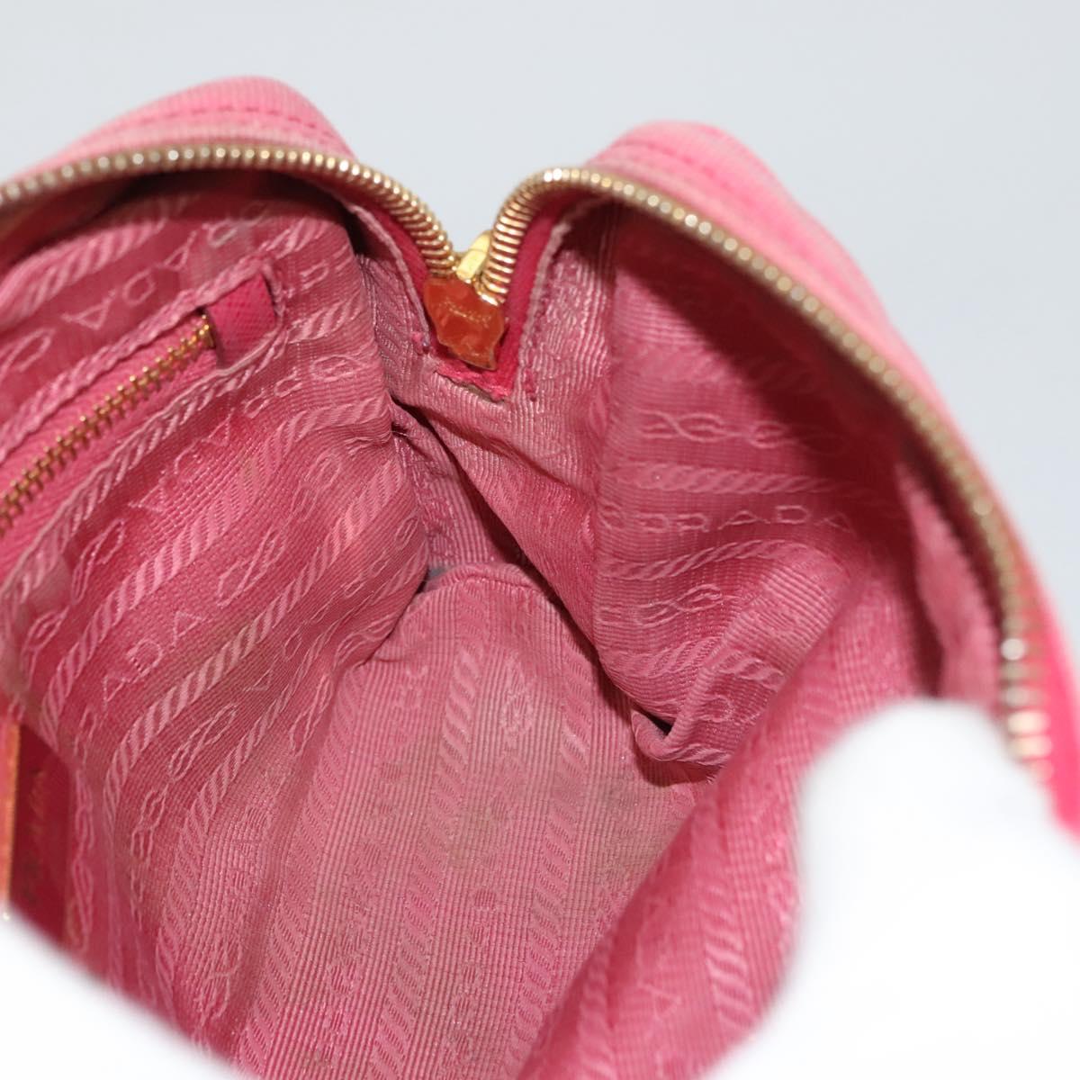 PRADA Pouch Canvas Pink Auth th5806
