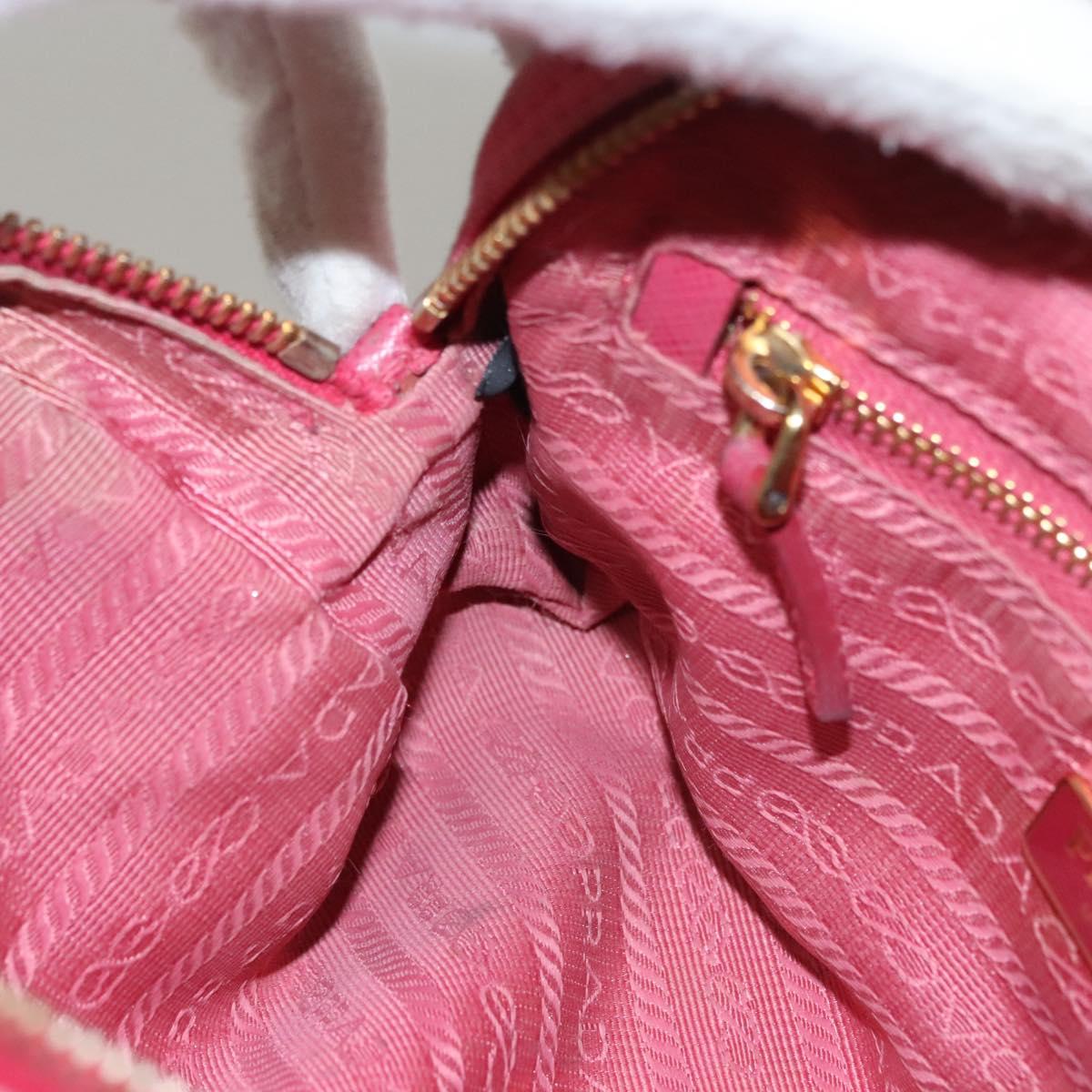 PRADA Pouch Canvas Pink Auth th5806