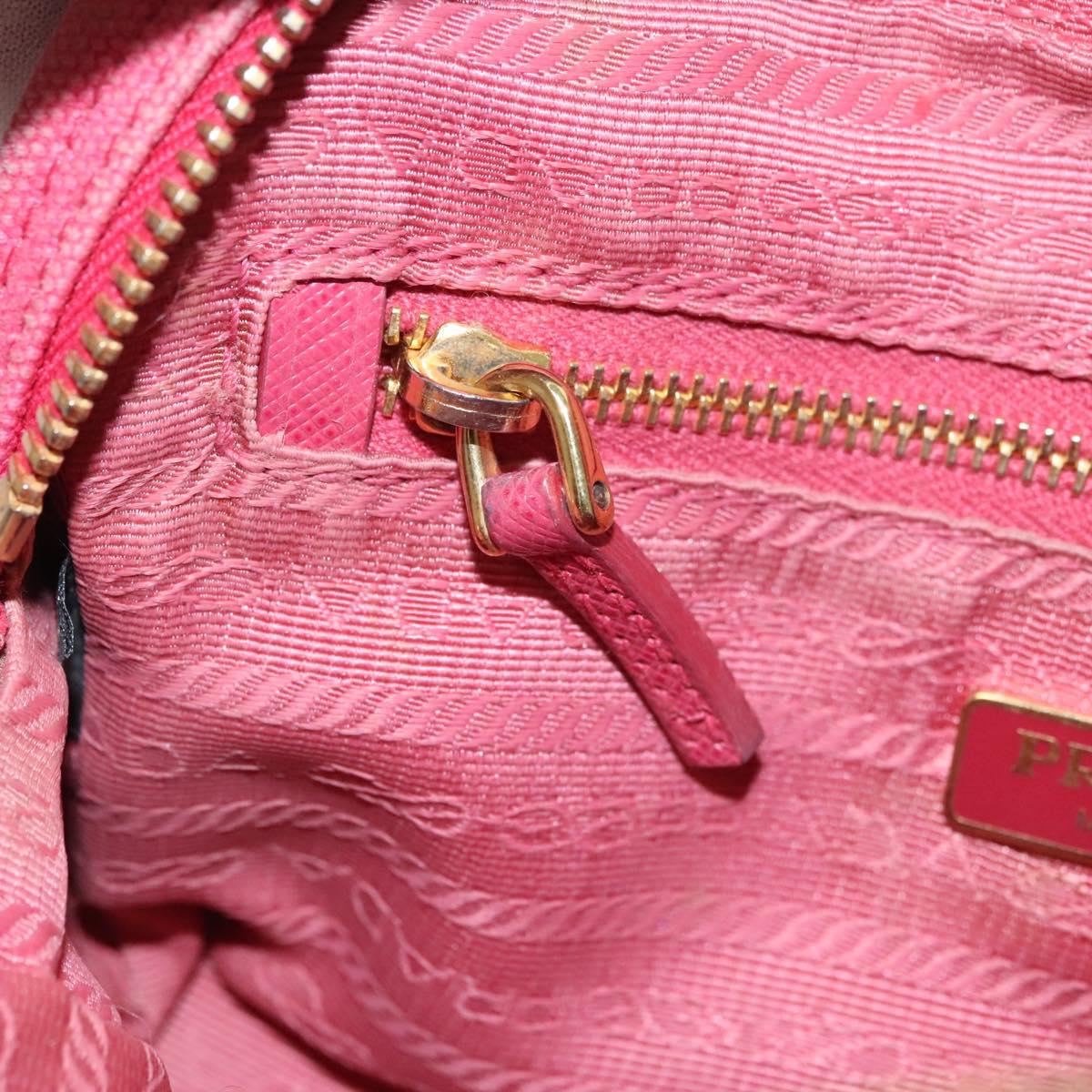 PRADA Pouch Canvas Pink Auth th5806